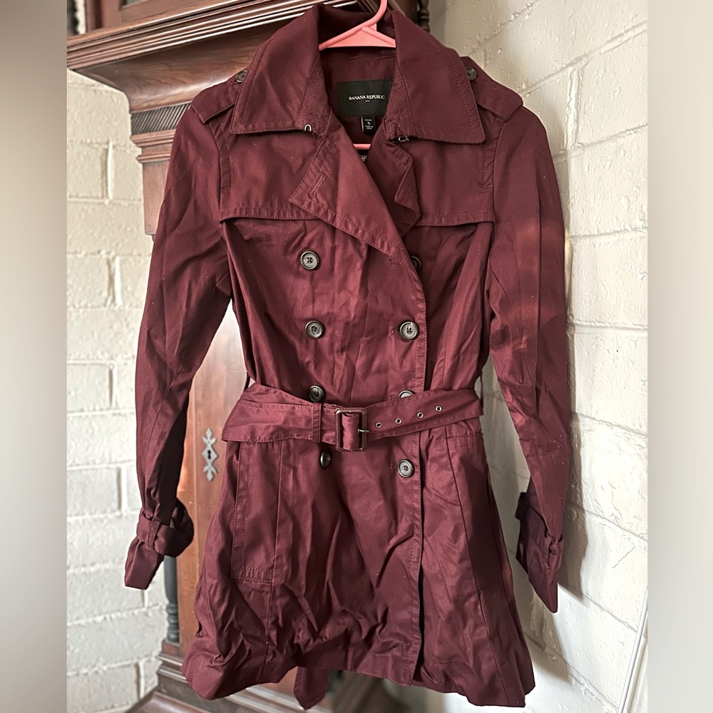 Burgundy trenchcoat